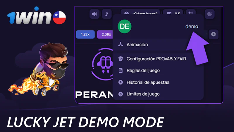 Modo de demostración de Lucky Jet en 1win